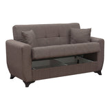 Canapea extensibilă Modesto, 2 locuri, cu spațiu de depozitare, Stofă, Diverse culori, 155x84x83 cm - Maro | SKU: 438-000020 | Canapea extensibilă Modesto, 2 locuri, cu spațiu de depozitare, Stofă, 155x84x83 cm, varianta Maro, produs pentru amenajarea locuinței, disponibil online în România la CasaMob