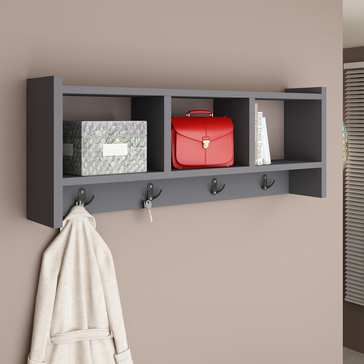 Cuier Midnight, Antracit, 76x22x35 cm