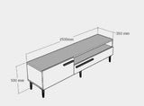 Comodă TV Zera, Diverse culori, 150x35x50 cm - Stejar - Alb | SKU: 475OLV1103 | Comodă TV Zera, 150x35x50 cm, varianta Stejar - Alb, produs pentru amenajarea locuinței, disponibil online în România la CasaMob