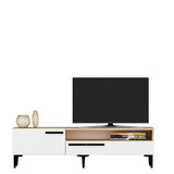 Comodă TV Zera, Diverse culori, 150x35x50 cm - Stejar - Alb | SKU: 475OLV1103 | Comodă TV Zera, 150x35x50 cm, varianta Stejar - Alb, produs pentru amenajarea locuinței, disponibil online în România la CasaMob