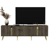 Comodă TV Detas, Nuc - Auriu, 150x35x48 cm