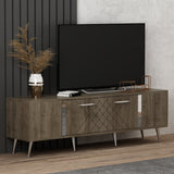 Comodă TV Detas, Diverse culori, 150x35x48 cm - Nuc - Argintiu | SKU: 475OLV1141 | Comodă TV Detas, 150x35x48 cm, varianta Nuc - Argintiu, produs pentru amenajarea locuinței, disponibil online în România la CasaMob