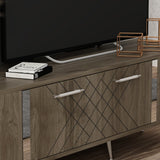 Comodă TV Detas, Diverse culori, 150x35x48 cm - Nuc - Argintiu | SKU: 475OLV1141 | Comodă TV Detas, 150x35x48 cm, varianta Nuc - Argintiu, produs pentru amenajarea locuinței, disponibil online în România la CasaMob