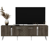Comodă TV Detas, Diverse culori, 150x35x48 cm - Nuc - Argintiu | SKU: 475OLV1141 | Comodă TV Detas, 150x35x48 cm, varianta Nuc - Argintiu, produs pentru amenajarea locuinței, disponibil online în România la CasaMob