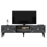 Comodă TV Yumedi, Diverse culori, 150x30x50 cm - Antracit - Argintiu | SKU: 475OLV1157 | Comodă TV Yumedi, 150x30x50 cm, varianta Antracit - Argintiu, produs pentru amenajarea locuinței, disponibil online în România la CasaMob