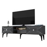 Comodă TV Yumedi, Diverse culori, 150x30x50 cm - Antracit - Argintiu | SKU: 475OLV1157 | Comodă TV Yumedi, 150x30x50 cm, varianta Antracit - Argintiu, produs pentru amenajarea locuinței, disponibil online în România la CasaMob