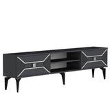 Comodă TV Yumedi, Diverse culori, 150x30x50 cm - Antracit - Argintiu | SKU: 475OLV1157 | Comodă TV Yumedi, 150x30x50 cm, varianta Antracit - Argintiu, produs pentru amenajarea locuinței, disponibil online în România la CasaMob