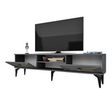 Comodă TV Yumedi, Diverse culori, 150x30x50 cm - Antracit - Auriu | SKU: 475OLV1158 | Comodă TV Yumedi, 150x30x50 cm, varianta Antracit - Auriu, produs pentru amenajarea locuinței, disponibil online în România la CasaMob
