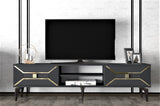 Comodă TV Yumedi, Diverse culori, 150x30x50 cm - Antracit - Auriu | SKU: 475OLV1158 | Comodă TV Yumedi, 150x30x50 cm, varianta Antracit - Auriu, produs pentru amenajarea locuinței, disponibil online în România la CasaMob