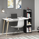 Birou Glaxy, Alb - Black marble, 110x50x74 cm