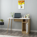 Birou Cannas, Diverse culori, 110x50x74 cm - Alb - Stejar safir | SKU: 475OLV1210 | Birou Cannas, 110x50x74 cm, varianta Alb - Stejar safir, produs pentru amenajarea locuinței, disponibil online în România la CasaMob