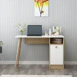 Birou Cannas, Diverse culori, 110x50x74 cm - Alb - Stejar safir | SKU: 475OLV1210 | Birou Cannas, 110x50x74 cm, varianta Alb - Stejar safir, produs pentru amenajarea locuinței, disponibil online în România la CasaMob