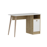 Birou Cannas, Diverse culori, 110x50x74 cm - Alb - Stejar safir | SKU: 475OLV1210 | Birou Cannas, 110x50x74 cm, varianta Alb - Stejar safir, produs pentru amenajarea locuinței, disponibil online în România la CasaMob