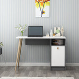Birou Cannas, Diverse culori, 110x50x74 cm - Alb - Antracit | SKU: 475OLV1211 | Birou Cannas, 110x50x74 cm, varianta Alb - Antracit, produs pentru amenajarea locuinței, disponibil online în România la CasaMob