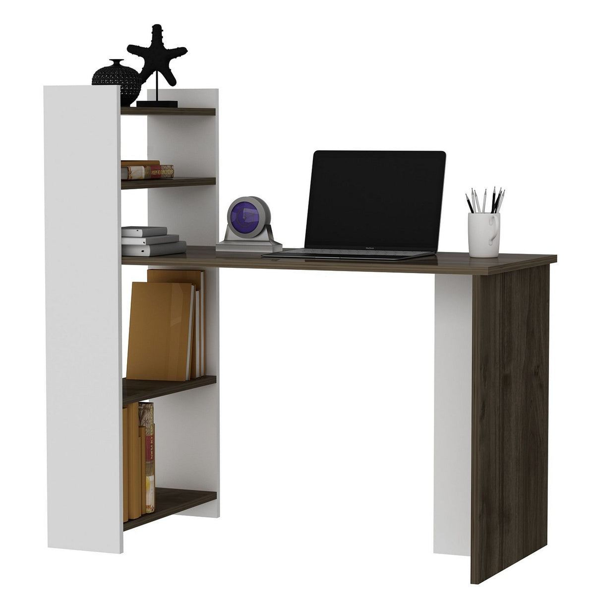 Birou Enna, Diverse culori, 110x50x110 cm - Nuc - Alb | SKU: 475OLV1218 | Birou Enna, 110x50x110 cm, varianta Nuc - Alb, produs pentru amenajarea locuinței, disponibil online în România la CasaMob