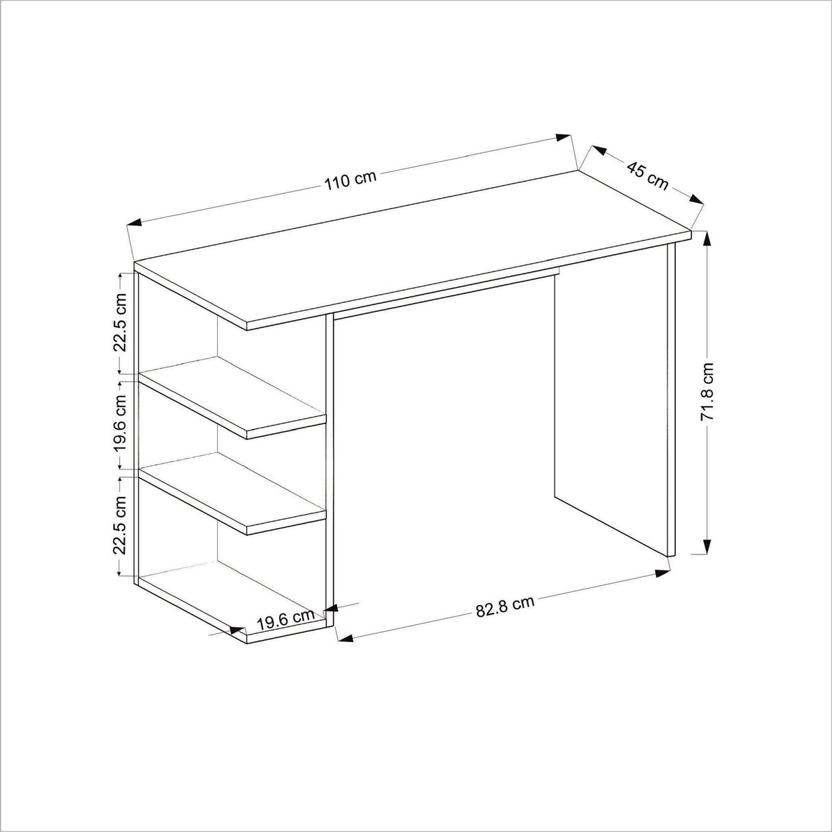 Birou Dora, Diverse culori, 110x45x72 cm - Nuc - Alb | SKU: 475OLV1226 | Birou Dora, 110x45x72 cm, varianta Nuc - Alb, produs pentru amenajarea locuinței, disponibil online în România la CasaMob