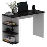 Birou Dora Marble, White, Negru - Alb, 110x45x72 cm