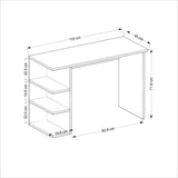 Birou Dora Marble, White, Negru - Alb, 110x45x72 cm