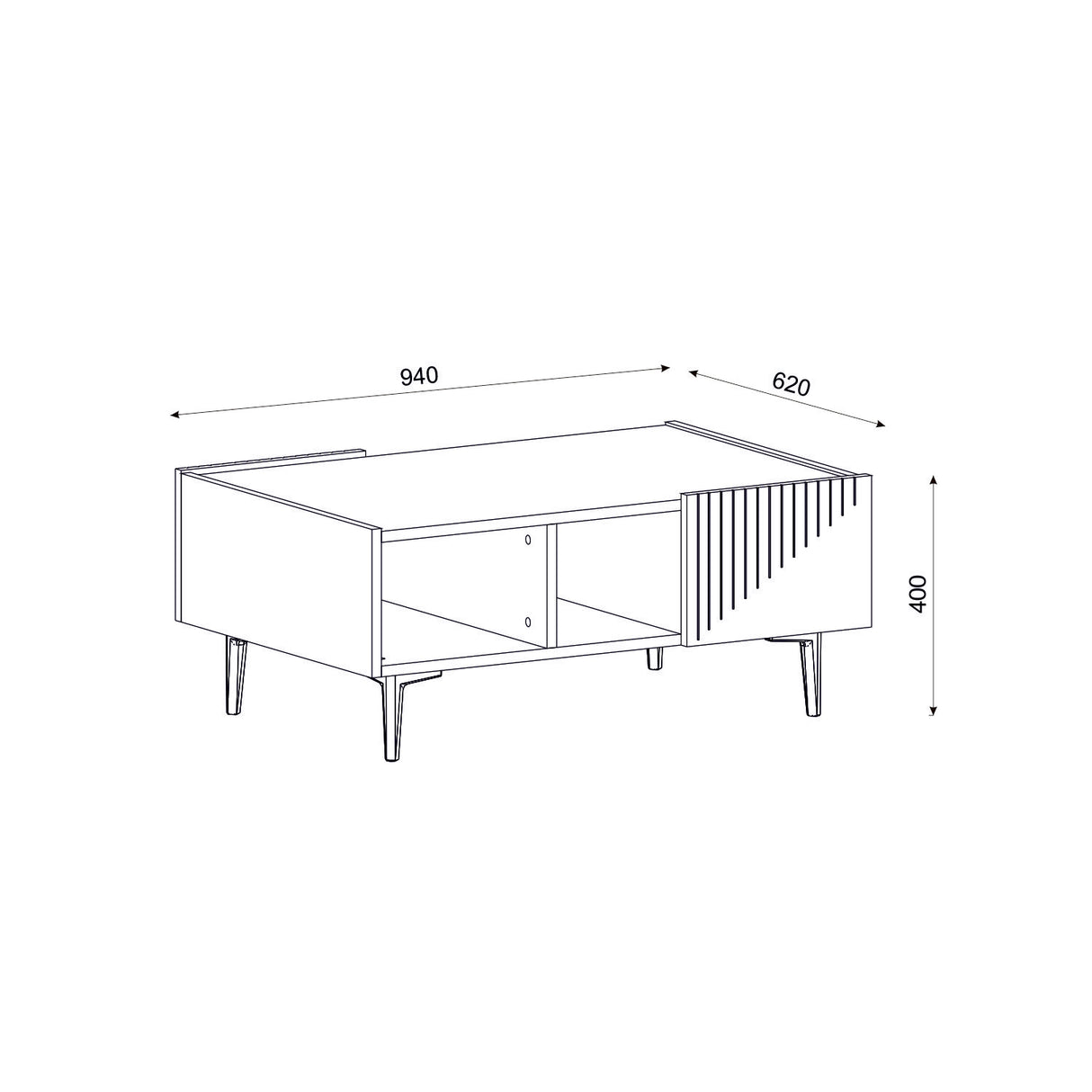Măsuță de cafea Draw, Diverse culori, 94x62x40 cm - Antracit - Nuc | SKU: 475OLV1301 | Măsuță de cafea Draw, 94x62x40 cm, varianta Antracit - Nuc, produs pentru amenajarea locuinței, disponibil online în România la CasaMob