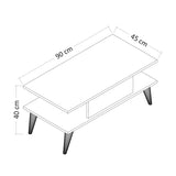 Măsuță de cafea Beta, Diverse culori, 90x45x40 cm - Nuc - Alb | SKU: 475OLV1323 | Măsuță de cafea Beta, 90x45x40 cm, varianta Nuc - Alb, produs pentru amenajarea locuinței, disponibil online în România la CasaMob