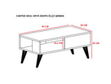 Măsuță de cafea Seul, Diverse culori, 90x45x40 cm - Nuc - Alb | SKU: 475OLV1327 | Măsuță de cafea Seul, 90x45x40 cm, varianta Nuc - Alb, produs pentru amenajarea locuinței, disponibil online în România la CasaMob