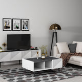Măsuță de cafea Draw, Diverse culori, 94x62x40 cm - Alb - Negru | SKU: 475OLV1345 | Măsuță de cafea Draw, 94x62x40 cm, varianta Alb - Negru, produs pentru amenajarea locuinței, disponibil online în România la CasaMob