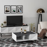 Măsuță de cafea Draw, Diverse culori, 94x62x40 cm - Alb - Negru | SKU: 475OLV1345 | Măsuță de cafea Draw, 94x62x40 cm, varianta Alb - Negru, produs pentru amenajarea locuinței, disponibil online în România la CasaMob