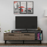 Comodă TV Niva, Diverse culori, 150x31x54 cm - Nuc - Black marble | SKU: 475OLV1402 | Comodă TV Niva, 150x31x54 cm, varianta Nuc - Black marble, produs pentru amenajarea locuinței, disponibil online în România la CasaMob