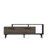 Comodă TV Niva, Diverse culori, 150x31x54 cm - Nuc - Black marble | SKU: 475OLV1402 | Comodă TV Niva, 150x31x54 cm, varianta Nuc - Black marble, produs pentru amenajarea locuinței, disponibil online în România la CasaMob