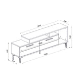Comodă TV Niva, Diverse culori, 150x31x54 cm - Nuc - Black marble | SKU: 475OLV1402 | Comodă TV Niva, 150x31x54 cm, varianta Nuc - Black marble, produs pentru amenajarea locuinței, disponibil online în România la CasaMob