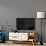 Comodă TV Otto, Stejar safir - Alb, 120x35x46 cm