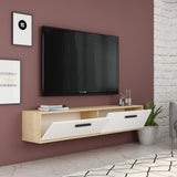 Comodă TV Inel, Diverse culori, 150x30x45 cm - Sapphire - Alb | SKU: 475OLV1421 | Comodă TV Inel, 150x30x45 cm, varianta Sapphire - Alb, produs pentru amenajarea locuinței, disponibil online în România la CasaMob