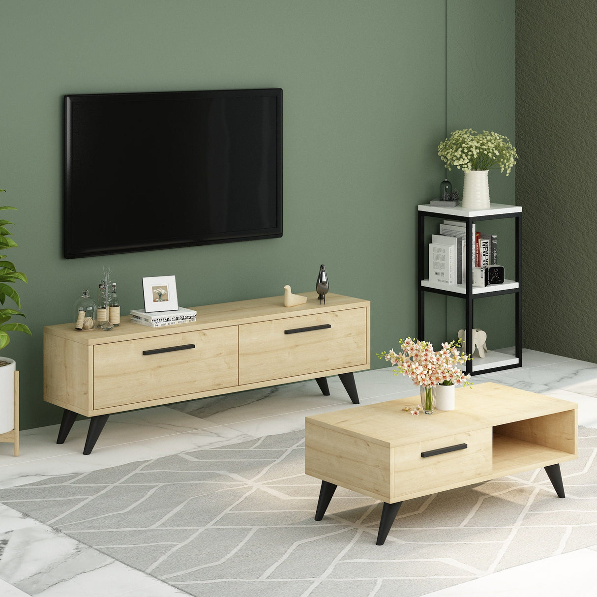 Comodă TV Melisa, Diverse culori, 120x30x45 cm - Sapphire | SKU: 475OLV1424 | Comodă TV Melisa, 120x30x45 cm, varianta Sapphire, produs pentru amenajarea locuinței, disponibil online în România la CasaMob