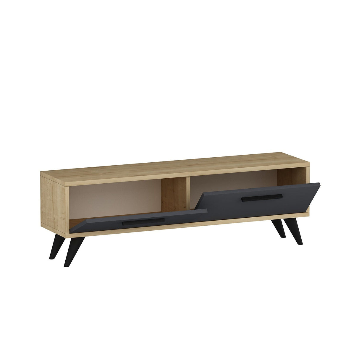 Comodă TV Melisa, Diverse culori, 120x30x45 cm - Sapphire - Antracit | SKU: 475OLV1425 | Comodă TV Melisa, 120x30x45 cm, varianta Sapphire - Antracit, produs pentru amenajarea locuinței, disponibil online în România la CasaMob