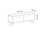 Comodă TV Melisa, Diverse culori, 120x30x45 cm - Alb - Antracit | SKU: 475OLV1427 | Comodă TV Melisa, 120x30x45 cm, varianta Alb - Antracit, produs pentru amenajarea locuinței, disponibil online în România la CasaMob