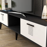 Comodă TV Asimo, Diverse culori, 150x30x45 cm - Antracit - Alb | SKU: 475OLV1428 | Comodă TV Asimo, 150x30x45 cm, varianta Antracit - Alb, produs pentru amenajarea locuinței, disponibil online în România la CasaMob