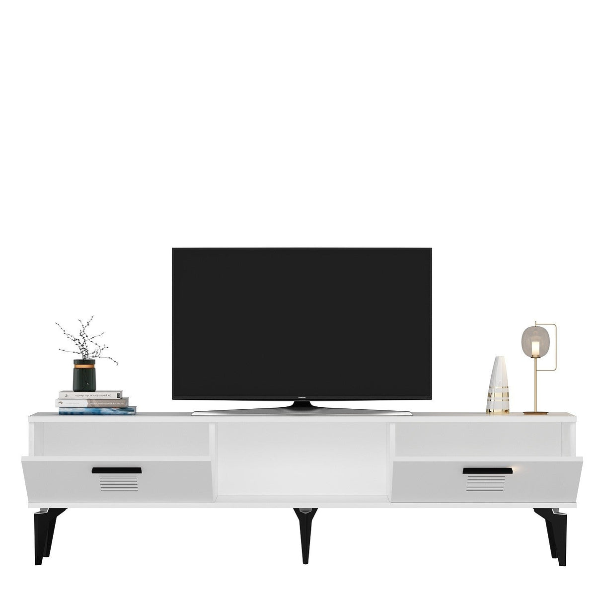 Comodă TV Asimo, Diverse culori, 150x30x45 cm - Alb | SKU: 475OLV1429 | Comodă TV Asimo, 150x30x45 cm, varianta Alb, produs pentru amenajarea locuinței, disponibil online în România la CasaMob