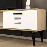 Comodă TV Asimo, Diverse culori, 150x30x45 cm - Stejar safir - Alb | SKU: 475OLV1430 | Comodă TV Asimo, 150x30x45 cm, varianta Stejar safir - Alb, produs pentru amenajarea locuinței, disponibil online în România la CasaMob