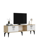 Comodă TV Asimo, Diverse culori, 150x30x45 cm - Stejar safir - Alb | SKU: 475OLV1430 | Comodă TV Asimo, 150x30x45 cm, varianta Stejar safir - Alb, produs pentru amenajarea locuinței, disponibil online în România la CasaMob