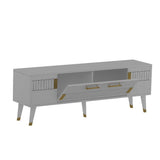 Comodă TV Moda, Diverse culori, 150x35x53 cm - Alb - Auriu | SKU: 475OLV1435 | Comodă TV Moda, 150x35x53 cm, varianta Alb - Auriu, produs pentru amenajarea locuinței, disponibil online în România la CasaMob