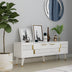 Alb - Auriu | SKU: 475OLV1435 | Comodă TV Moda, 150x35x53 cm, varianta Alb - Auriu, produs pentru amenajarea locuinței, disponibil online în România la CasaMob