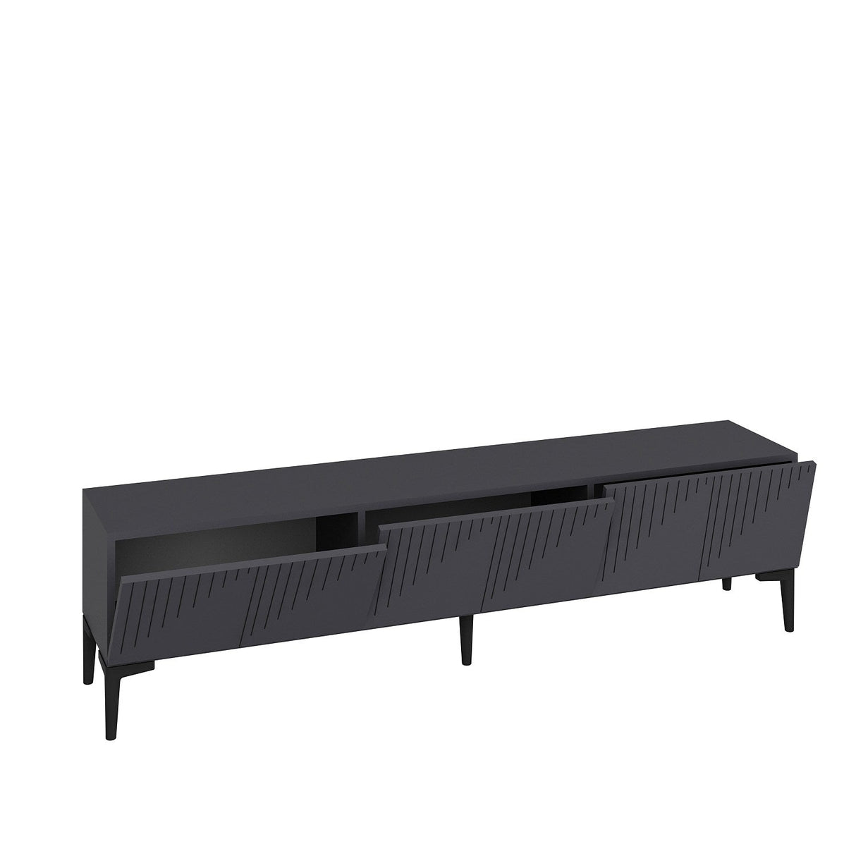 Comodă TV Artemis, Diverse culori, 180x37x45 cm - Antracit | SKU: 475OLV1461 | Comodă TV Artemis, 180x37x45 cm, varianta Antracit, produs pentru amenajarea locuinței, disponibil online în România la CasaMob
