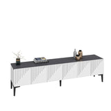Comodă TV Artemis, Diverse culori, 180x37x45 cm - Alb - Antracit | SKU: 475OLV1462 | Comodă TV Artemis, 180x37x45 cm, varianta Alb - Antracit, produs pentru amenajarea locuinței, disponibil online în România la CasaMob