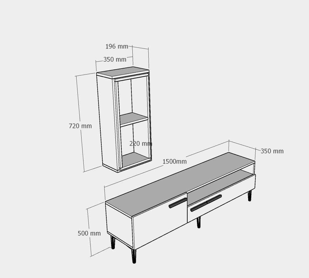 Comodă TV Zera, Diverse culori, 150x35x50 cm - Stejar safir - Antracit | SKU: 475OLV1466 | Comodă TV Zera, 150x35x50 cm, varianta Stejar safir - Antracit, produs pentru amenajarea locuinței, disponibil online în România la CasaMob