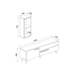 Comodă TV Zera, Diverse culori, 150x35x50 cm - Stejar safir - Alb | SKU: 475OLV1467 | Comodă TV Zera, 150x35x50 cm, varianta Stejar safir - Alb, produs pentru amenajarea locuinței, disponibil online în România la CasaMob