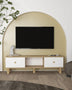 Stejar safir - Alb | SKU: 475OLV1476 | Comodă TV Mono, 150x30x41 cm, varianta Stejar safir - Alb, produs pentru amenajarea locuinței, disponibil online în România la CasaMob
