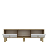Comodă TV Mono, Diverse culori, 150x30x41 cm - Stejar safir - Alb | SKU: 475OLV1476 | Comodă TV Mono, 150x30x41 cm, varianta Stejar safir - Alb, produs pentru amenajarea locuinței, disponibil online în România la CasaMob