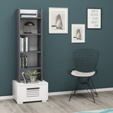Bibliotecă Dawn, Diverse culori, 35x26x152 cm - Antracit - Alb | SKU: 475OLV2108 | Bibliotecă Dawn, 35x26x152 cm, varianta Antracit - Alb, produs pentru amenajarea locuinței, disponibil online în România la CasaMob
