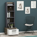 Bibliotecă Dawn, Diverse culori, 35x26x152 cm - Nuc - Alb - Antracit | SKU: 475OLV2110 | Bibliotecă Dawn, 35x26x152 cm, varianta Nuc - Alb - Antracit, produs pentru amenajarea locuinței, disponibil online în România la CasaMob