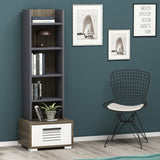 Bibliotecă Dawn, Diverse culori, 35x26x152 cm - Nuc - Alb - Antracit | SKU: 475OLV2110 | Bibliotecă Dawn, 35x26x152 cm, varianta Nuc - Alb - Antracit, produs pentru amenajarea locuinței, disponibil online în România la CasaMob